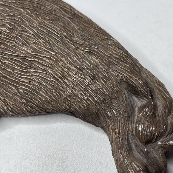 Vintage 1981 Sandicast By Sandra Brue Brown Harp Seal Pup Sculpture Figurine 7" - Picture 3 of 16